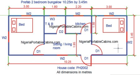 Two Bedroom House Plan In Nigeria