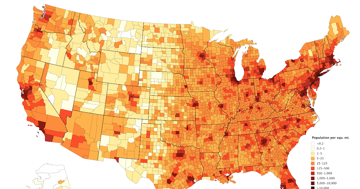 Population Density Map Usa