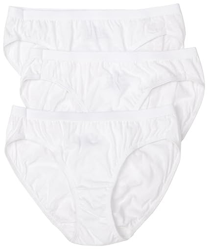 Hanes Women's Cotton Classics Bikini Panties,White,8 (Pack of 3) - cloth