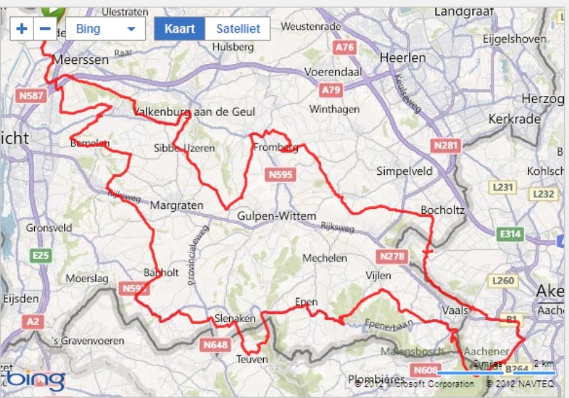 Mergellandroute Kaart | Kaart