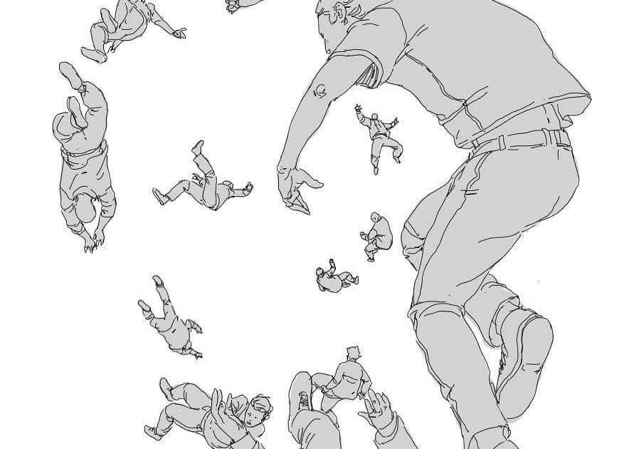 Person Falling Drawing Reference - Tomar Wallpaper