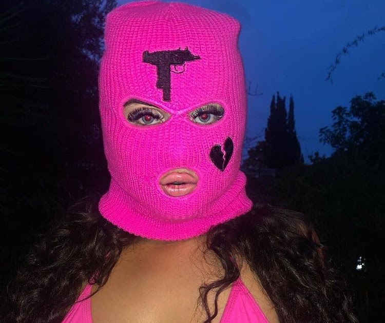 Baddie Pink Ski Mask Aesthetic Gif - MASK