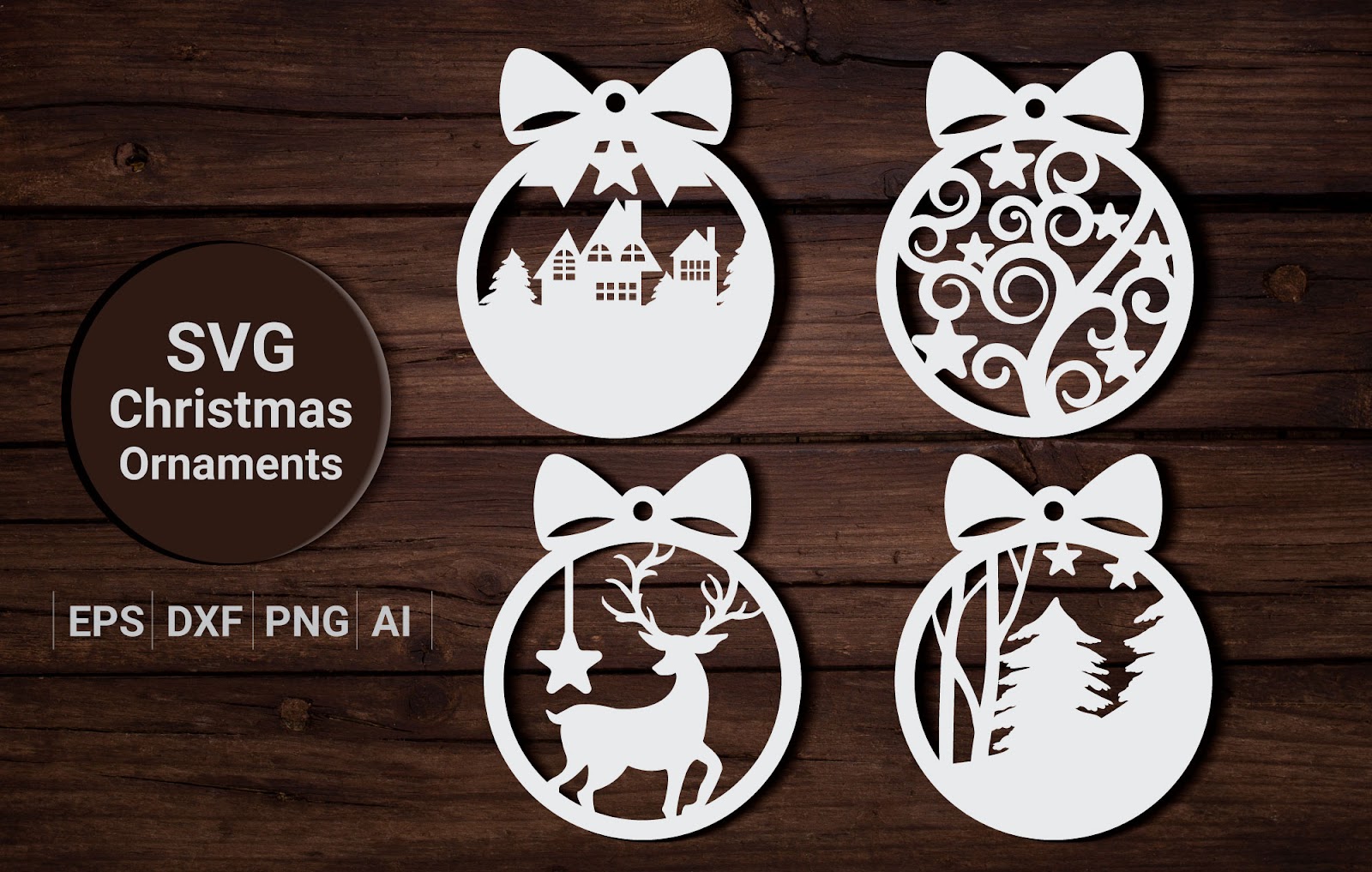 296 Christmas Ornaments Svg Files SVG PNG EPS DXF File