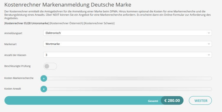 Nach österreichischem recht: Markenanmeldung kosten anwalt