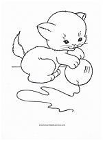 Coloring Page Cat With Yarn - 58+ Popular SVG File