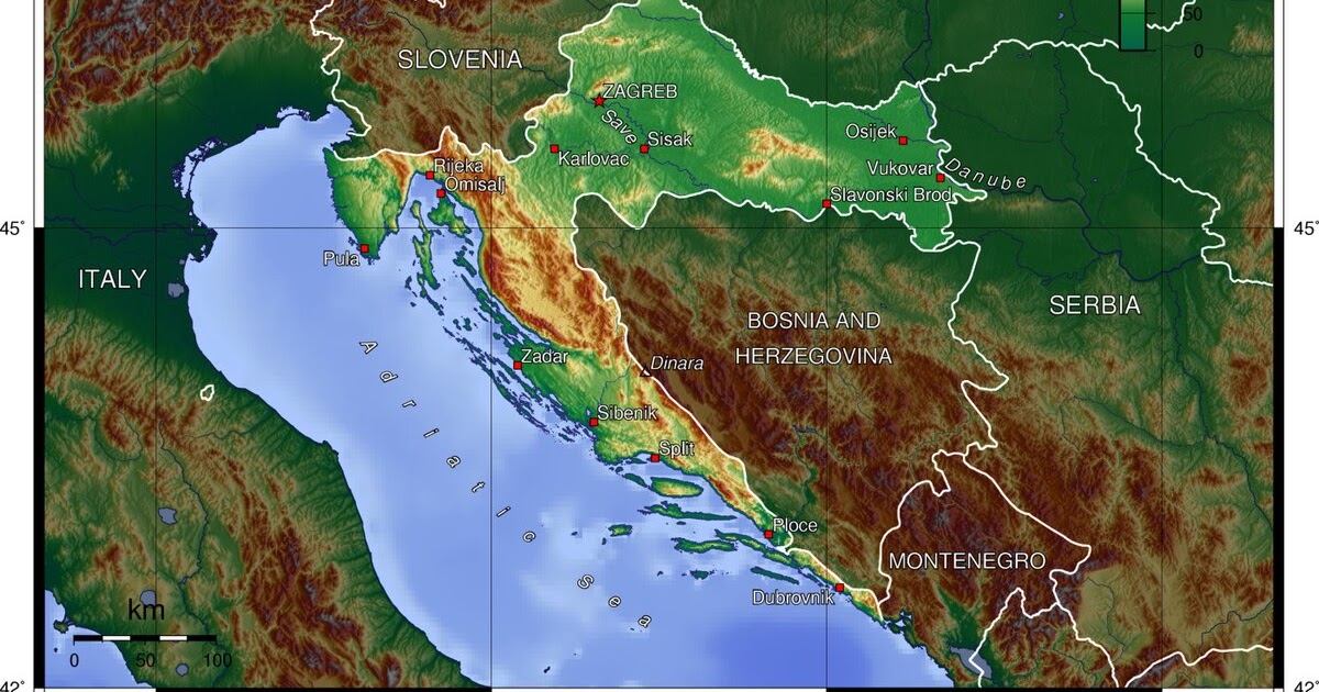 Map Of Croatian Coastline / Cycling Along Dalmatian Islands - Opatija