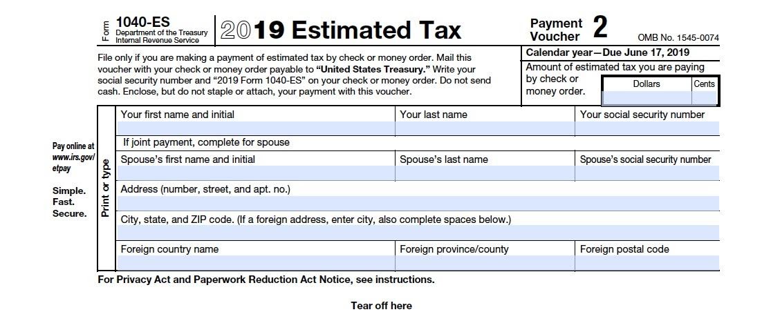 ohio estimated tax payment vouchers