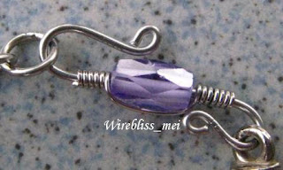 Wire wrapped clasp Wire wrapped clasp - purple themed