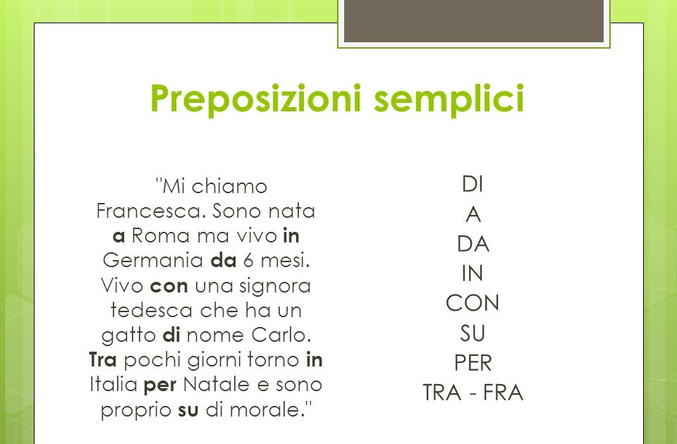 Parlo francese: Le Preposizioni