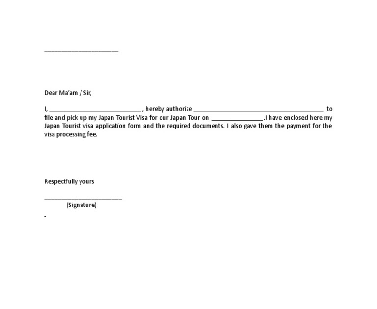 [Download 43+] Sample Authorization Letter For Japan Visa Application