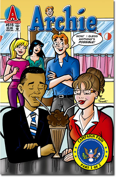 In the next panel Big Moose comes in and punches Obama in the face for making time with his girl.