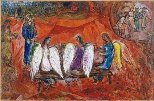 Abraham and three Angels - Marc Chagall Abraham and three Angels - Marc Chagall