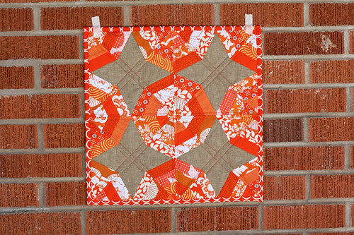 Tangerine Slices Mini Quilt by jenib320