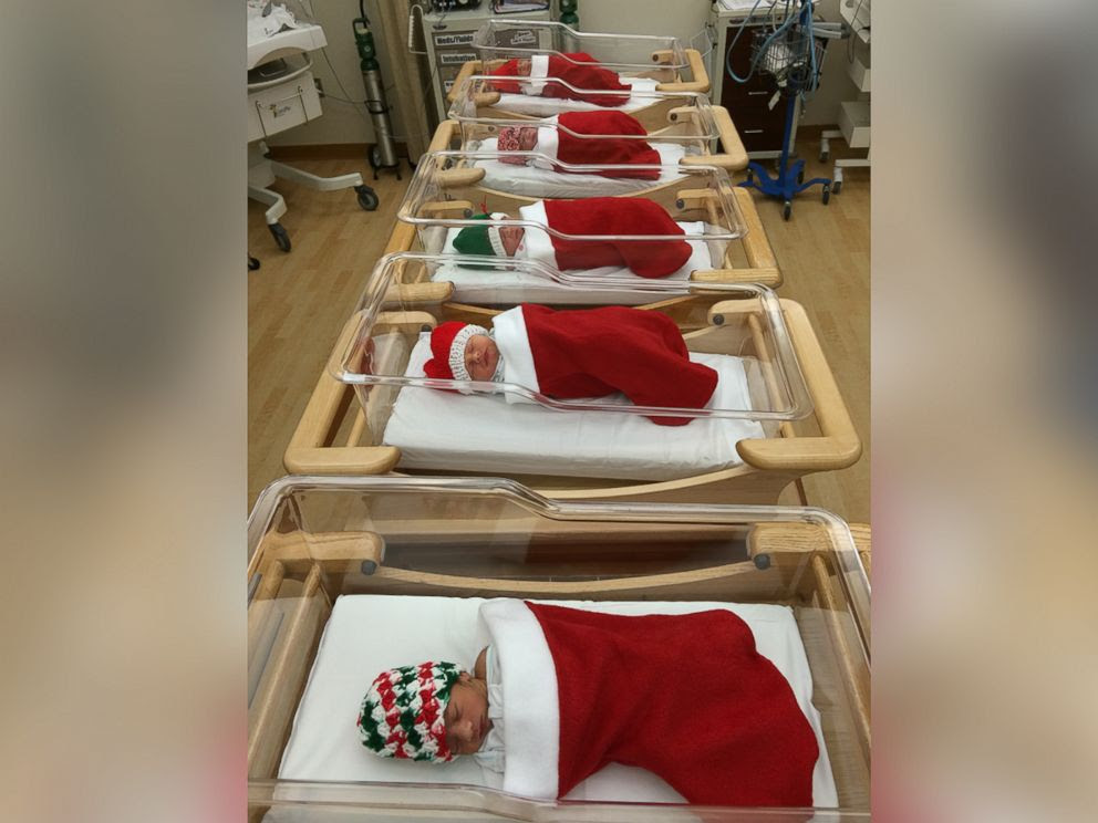 PHOTO: Newborn babies fit nicely into Christmas stockings and hats at the Magee-Womens Hospital at the University of Pittsburgh Medical Center.