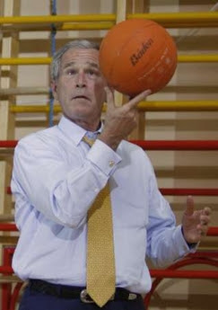 Bush & the basketball game of doom, 6.16.08 2
