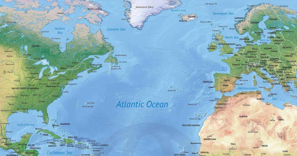 Atlantic Ocean Political Map 