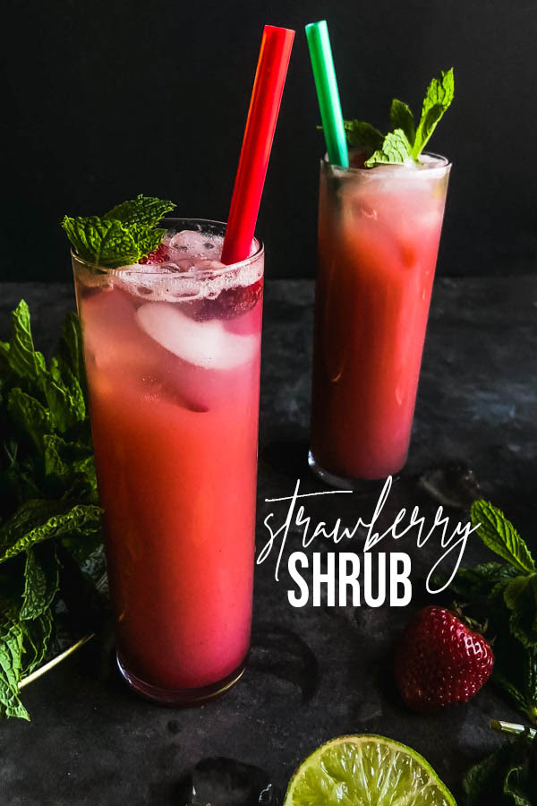 If you're looking for a refreshing non-alcoholic drink, mix this Strawberry Shrub with sparkling water! Recipe on Shutterbean.com