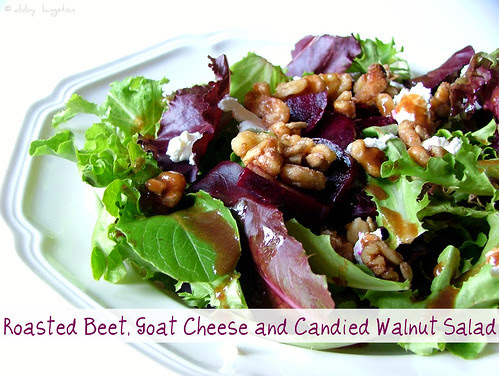 Roasted Beet, Goat Cheese and Candied Walnut Salad