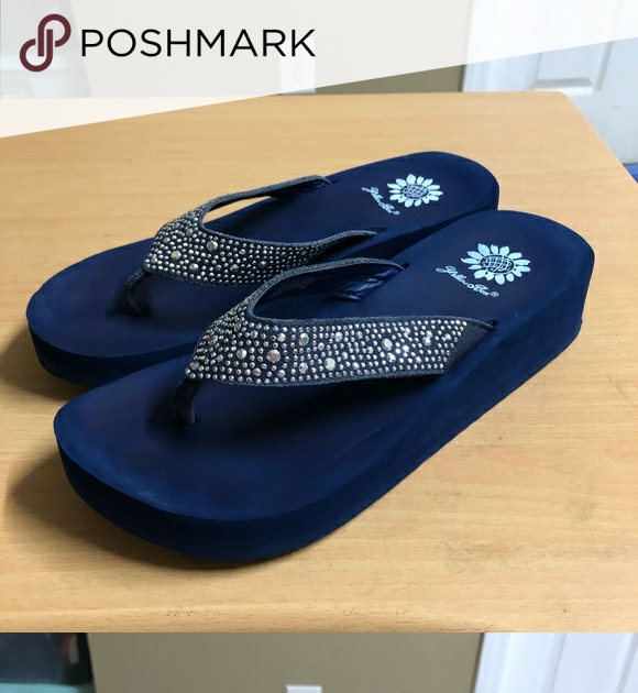 Yellow Box Blue Flip Flops Flip Flops