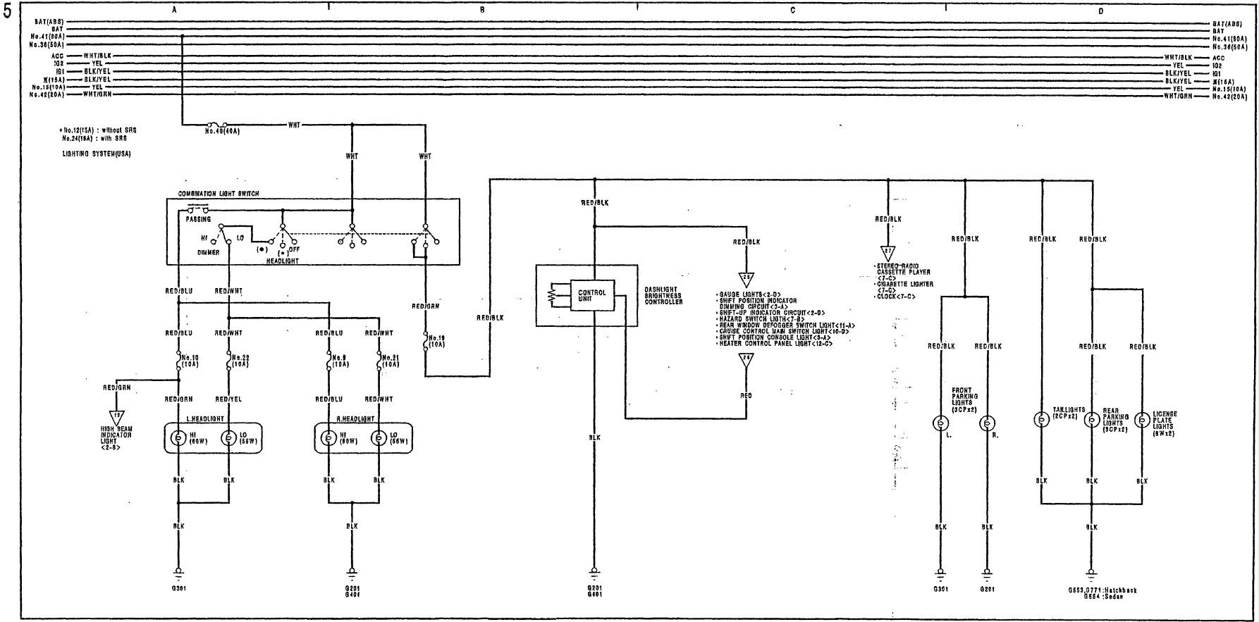 Acura Tsx Headlight Wiring Diagram HP PHOTOSMART PRINTER 1993 honda prelude wiring diagram electrical system schematics 