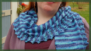 Hand dyed self striping yarn lace scarf shawlette
