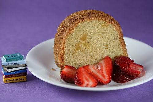 Food Librarian - Double-Ginger Sour Cream and Bundt Cake with Ginger-Infused Strawberries