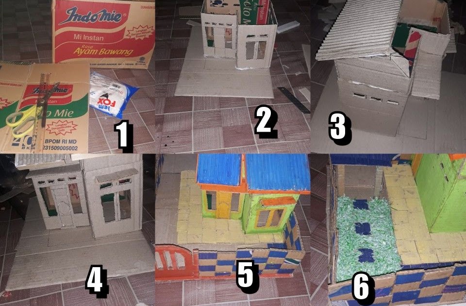 Miniatur Rumah Simple Dari Kardus Gambar pola miniatur rumah yang