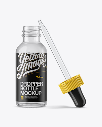 Download Open Clear Bottle With Dropper Packaging Mockups PSD Mockup Templates