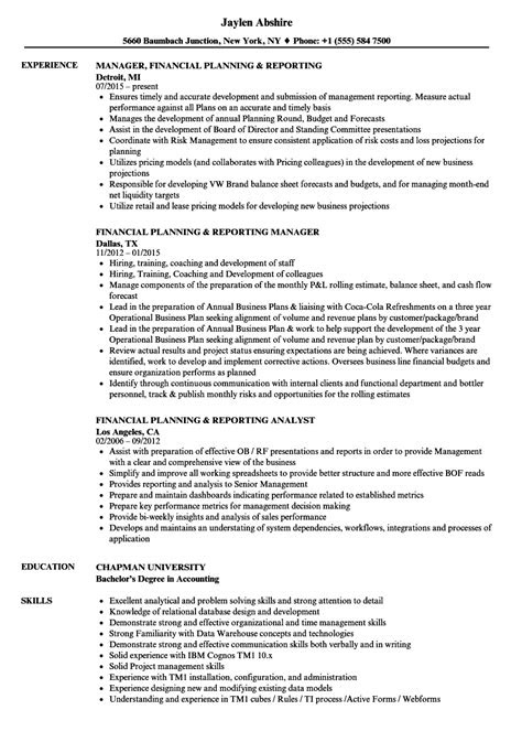 Sample Resume For Financial Planning And Analysis