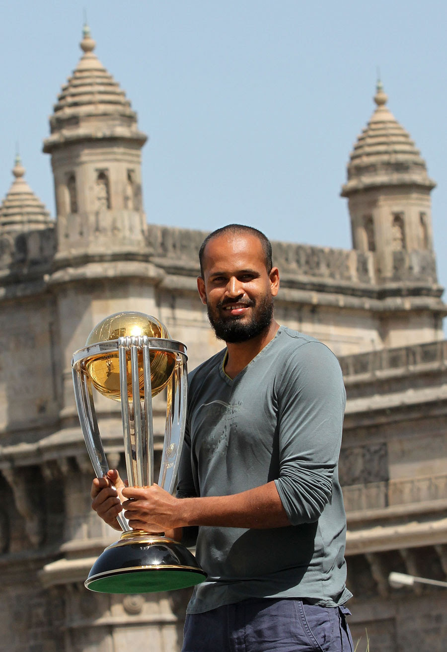 Yusuf Pathan poses with the World Cup Yusuf Pathan poses with the World Cup