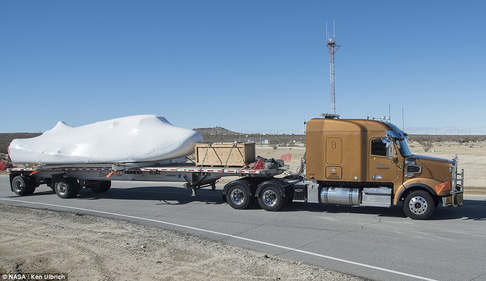 Sierra Nevada Corporation has delivered its Dream Chaser spacecraft to Edwards Air Force Base ahead of its 2019 missions to supply cargo to the International Space Station.