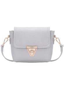 Grey Twist Lock PU Bag