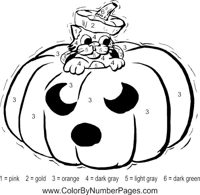Color By Number Halloween Coloring Pages / Free Printable Color by