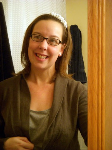 Me Wearing Ruffle Headband