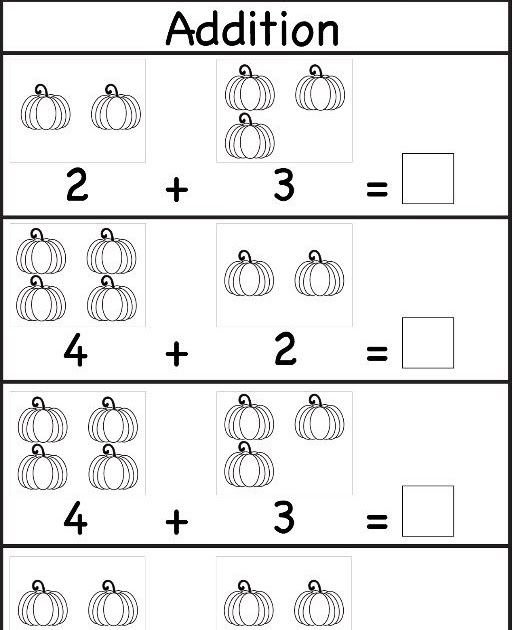 Printable Addition Worksheets Pre K