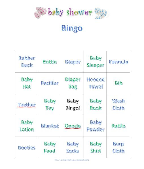 Baby Bingo Printable