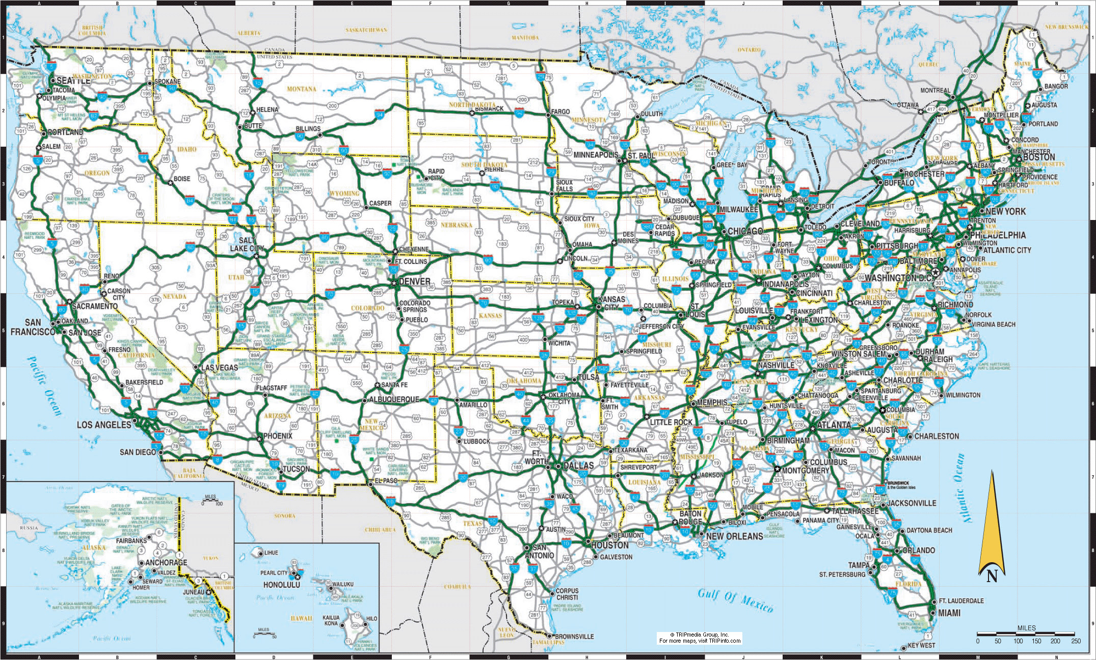 interstate road map of the united states Us Road Map Usa Map Guide 2016 interstate road map of the united states