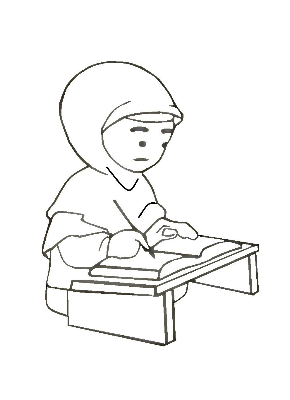 Gambar Kartun Muslimah Tanpa Warna Kantor Meme