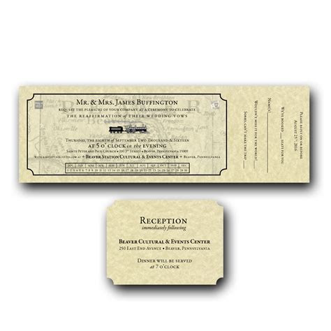 Train Ticket Wedding Invitation Set Train Ticket Wedding Invitation Set