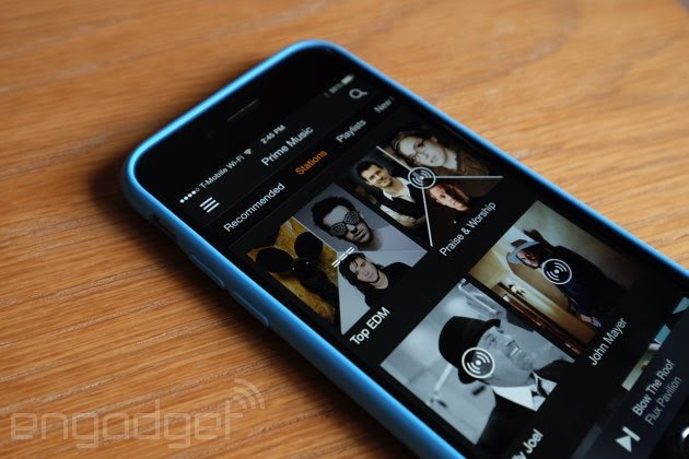 Amazon Prime Music stations on an iPhone