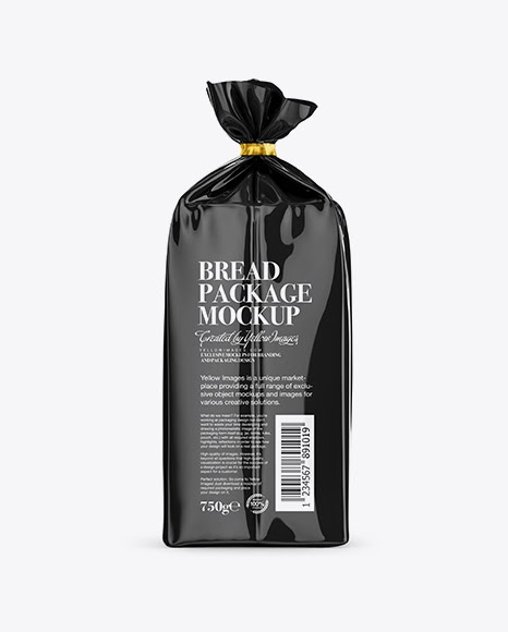 Free Glossy Bread Package With Clip Mockup - Back View