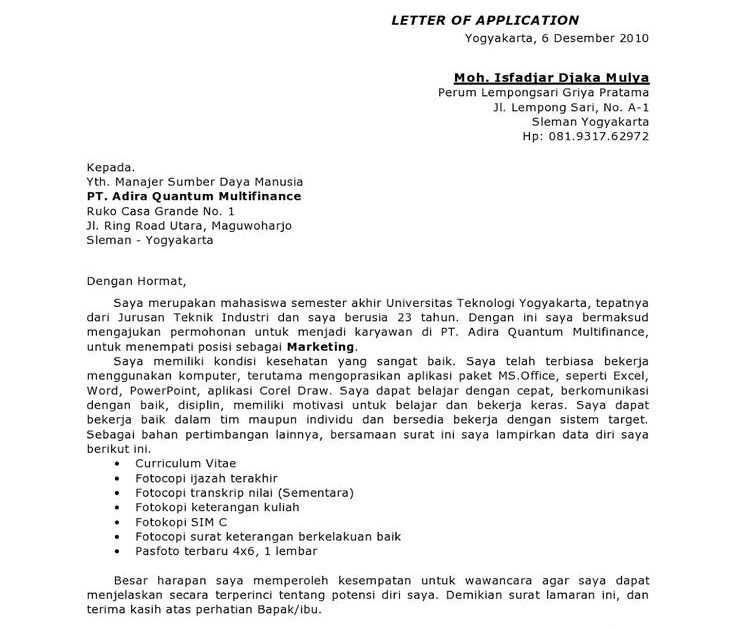 Contoh Surat Tugas Driver