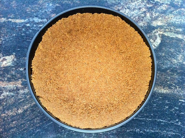 Crumbs Pressed into Springform Pan