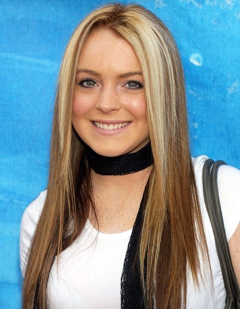 Lindsay Lohan Long Hair Brown With Blonde Highlights Popular Katakan