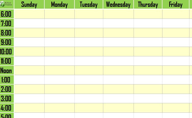 Week Timetable Template from lh6.googleusercontent.com