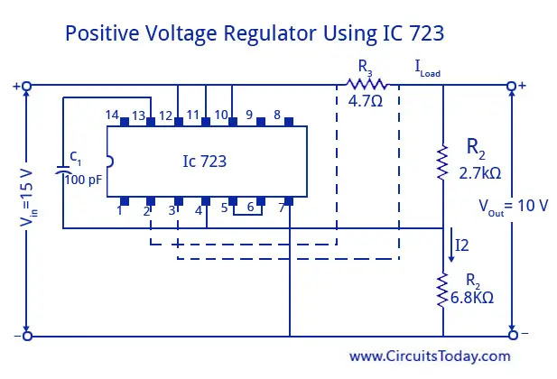 Positive Voltage Regulator Using IC 723