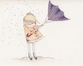 Clementine in the Rain, 8x10 Print - uhohmydeer Clementine in the Rain, 8x10 Print - uhohmydeer