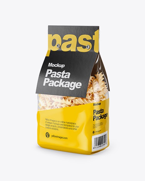 Fusilli Pasta With Label Mockup Half Side View Packaging Mockups