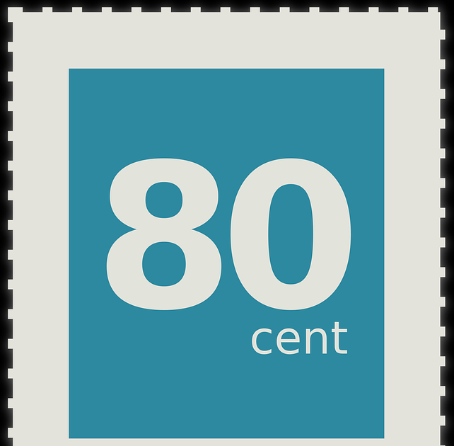 Briefmarke Auf Großbrief Mit Fenster Din Post Und