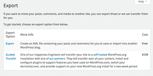 Free or Guided Transfer from WordPress.com Free or Guided Transfer from WordPress.com
